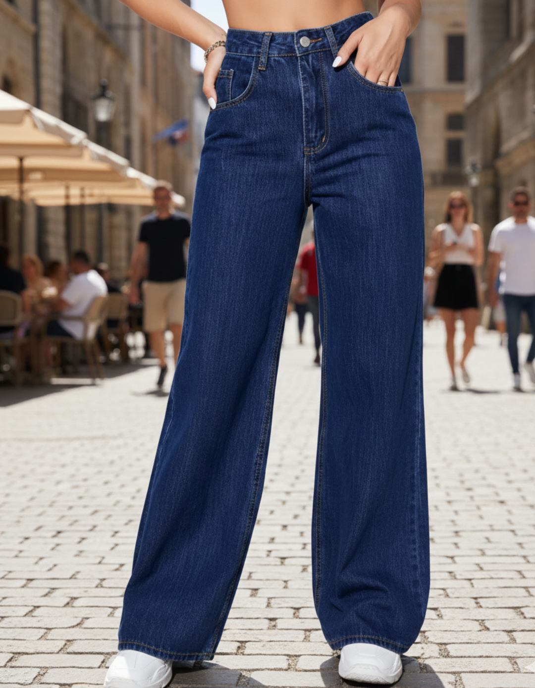 The Orbit | Dark Blue Wide-Leg Jeans