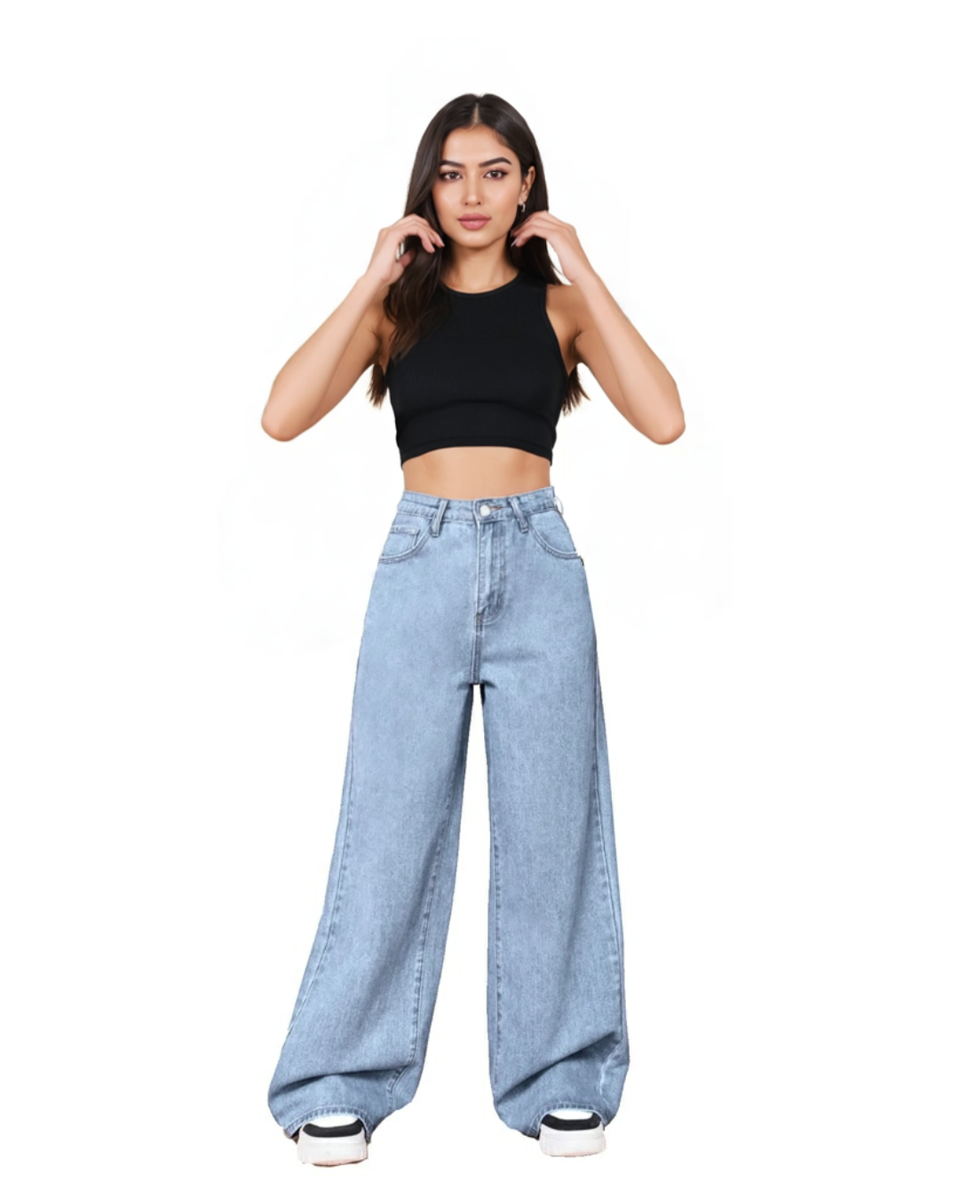 The Drip | Mid Wash Wide-Leg Jeans