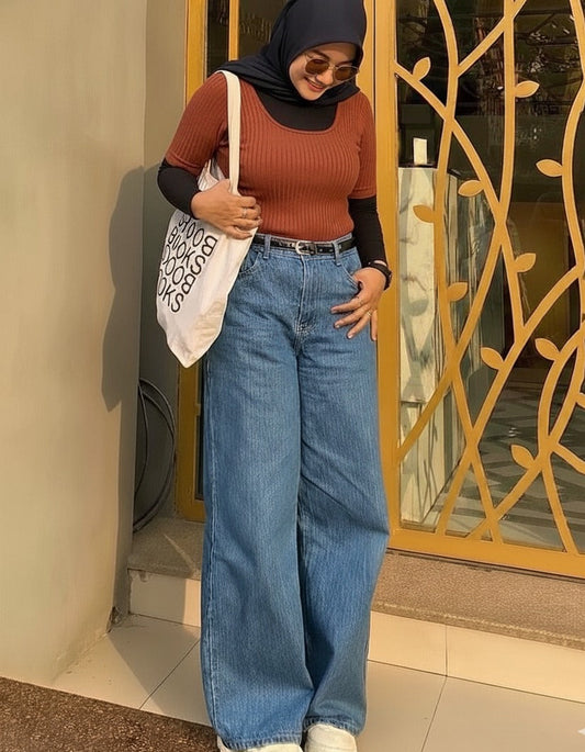 The Canyon | Stone Blue Wide-Leg Jeans