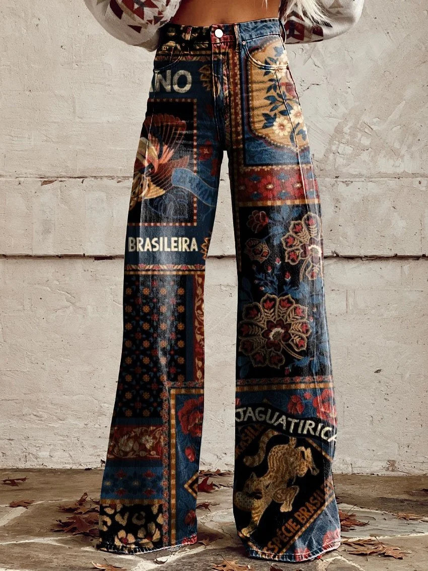 The Empress | Super Wide-Leg Royal Tapestry Denim