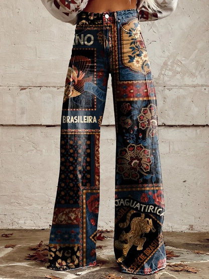 The Empress | Super Wide-Leg Royal Tapestry Denim