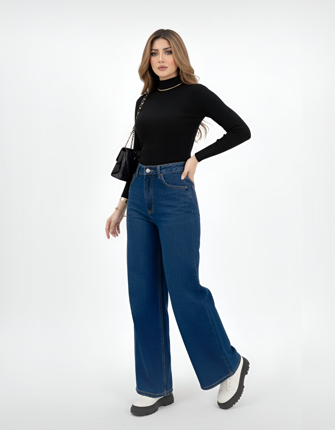 The Orbit | Dark Blue Wide-Leg Jeans