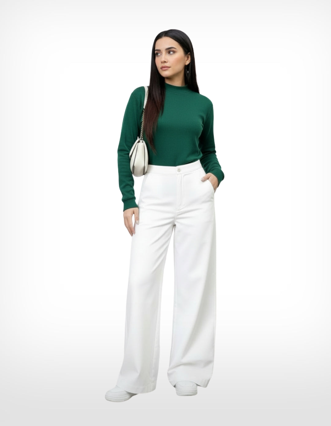 The Slay | White Wide-Leg Jeans