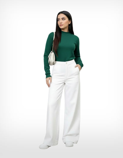 The Slay | White Wide-Leg Jeans