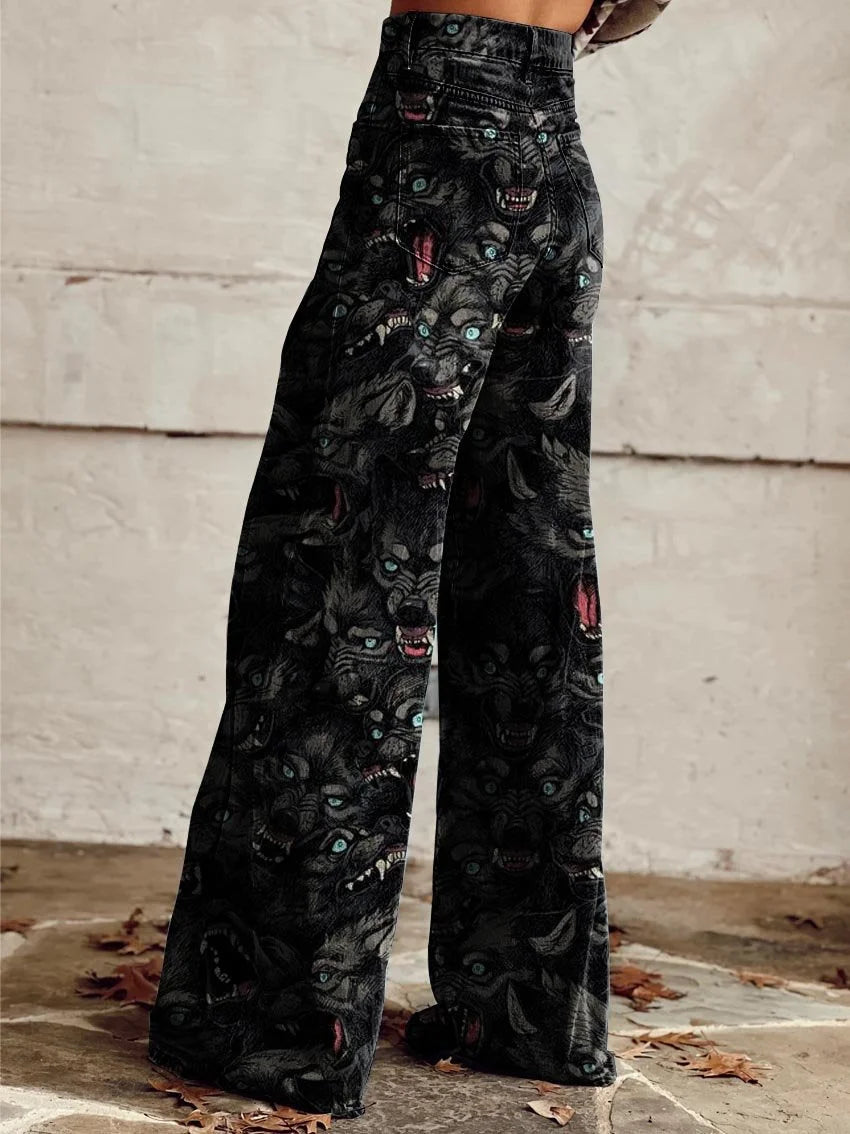 The Huntress | Super Wide-Leg Wolf Pack Denim