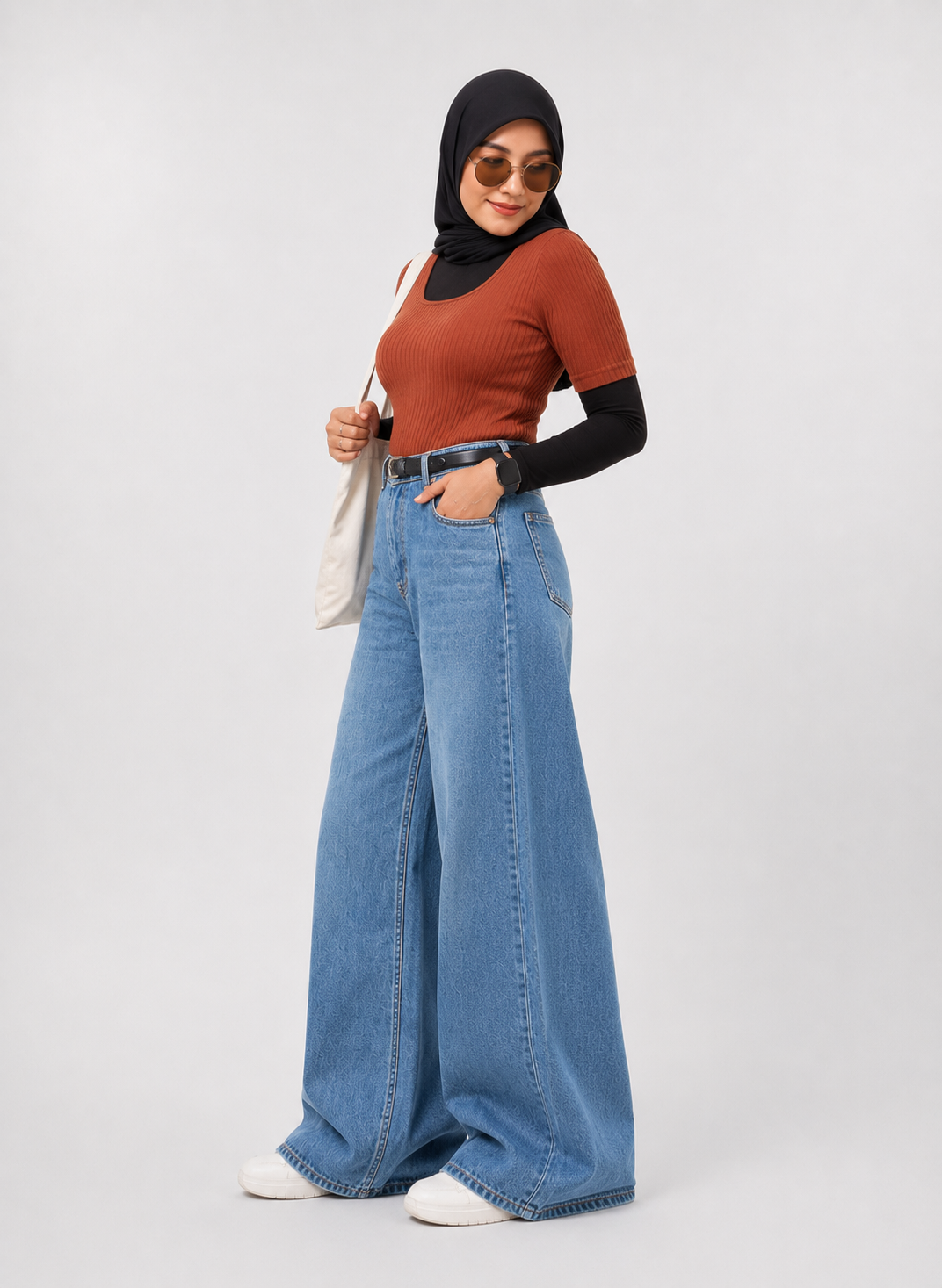 The Canyon | Stone Blue Wide-Leg Jeans (Almost Perfect)