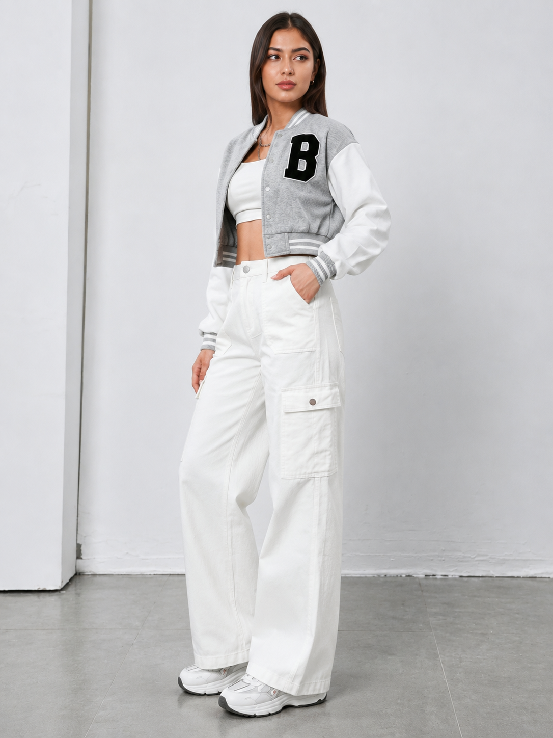 The Coast | White Wide-Leg Flap Pocket Cargo