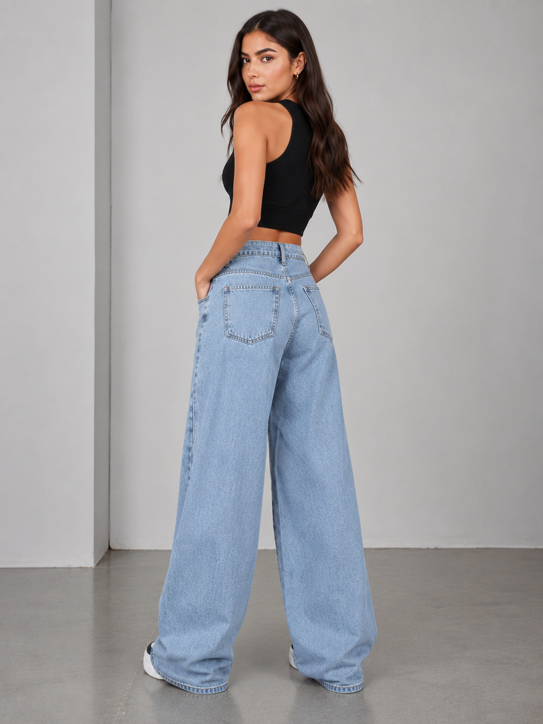 The Drip | Mid Wash Wide-Leg Jeans