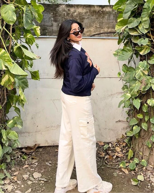 The Coast | White Wide-Leg Flap Pocket Cargo