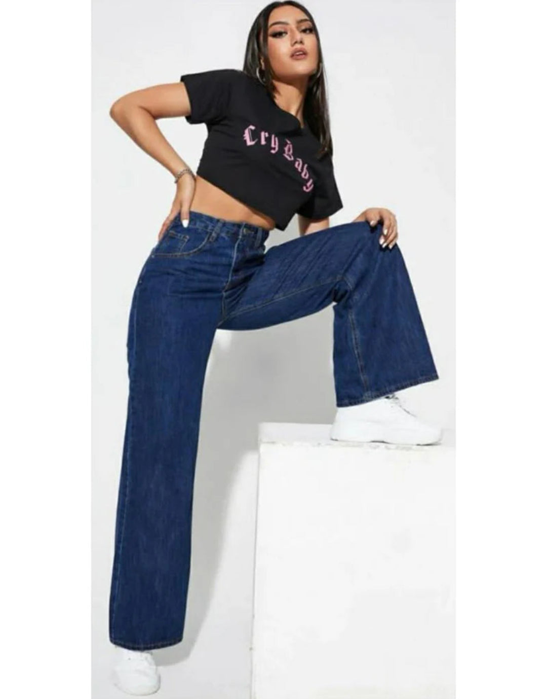 The Orbit | Dark Blue Wide-Leg Jeans