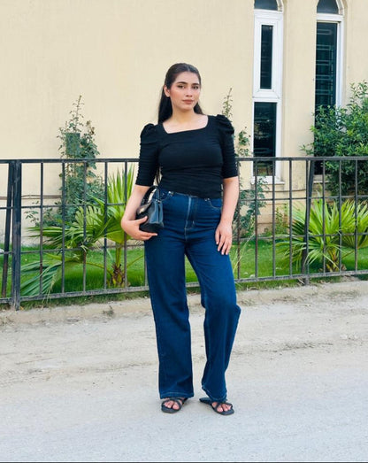Ocean Silence | Indigo Drift Wide-Leg Jeans