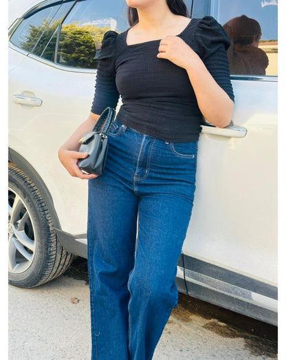 Ocean Silence | Indigo Drift Wide-Leg Jeans