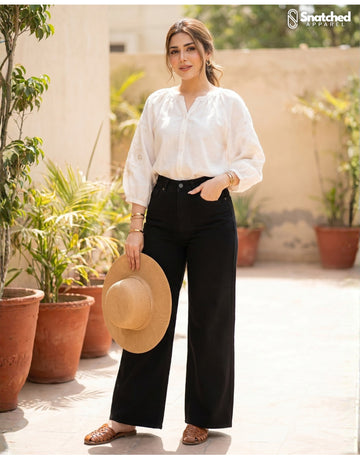 The Main Character | Black Wide-Leg Jeans