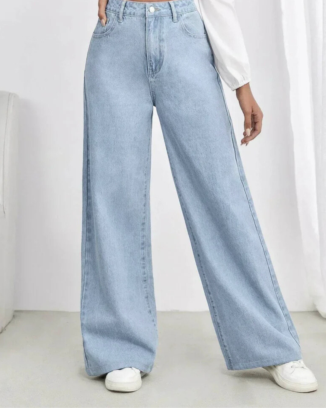 The Drip | Mid Wash Wide-Leg Jeans