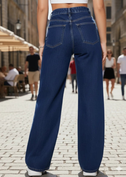 The Orbit | Dark Blue Wide-Leg Jeans