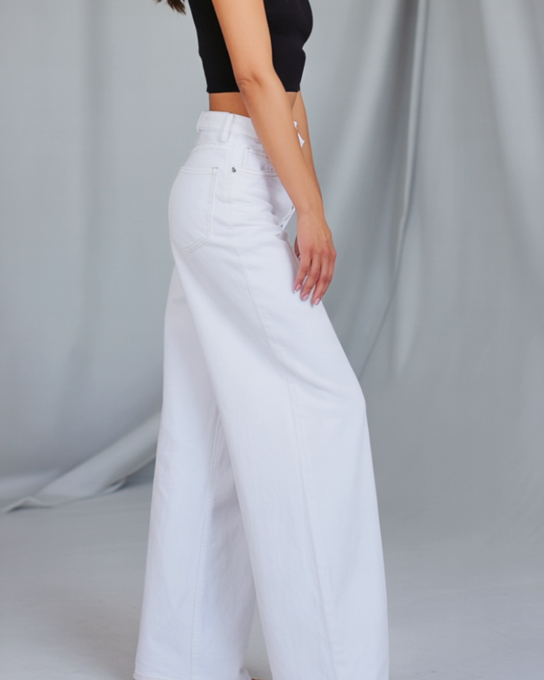 The Slay | White Wide-Leg Jeans